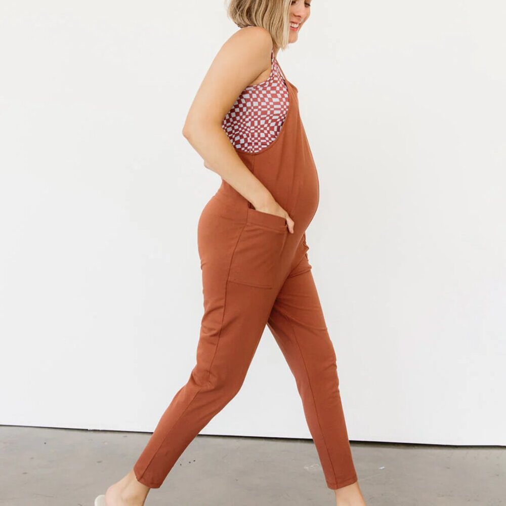 Storq Anytime Overalls Maternity size 3 medium in cinnamon